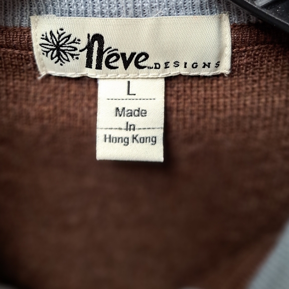 NEVE DESIGN Brown 100% Wool Zip Front Sweater Jacket - Large - Picture 5 of 5